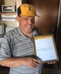 This is what were all about. Lion Todd Morgan received his 15 year pin. Todd is blind and a huge inspiration!